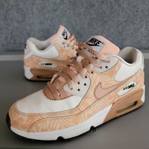 NIKE AIRMAX 90 Rose Gold Floral Sneakers 844616--100 Sz 6.5Y or Womens Sz 8
